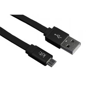 Cablu de date Kit MicroUSB plat negru 1metru