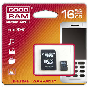 Card Goodram microSDHC 16GB cu adaptor SD