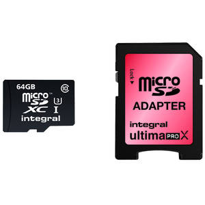 Card Integral microSDXC Ultima Pro X 64GB Clasa 10 UHS-I U3 cu adaptor SD