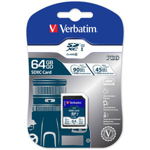 Card Verbatim SDXC Pro 64GB Clasa 10 UHS-I U3