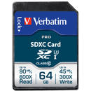 Card Verbatim SDXC Pro 64GB Clasa 10 UHS-I U3