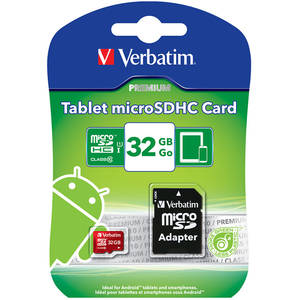 Card Verbatim microSDHC Tablet 32GB Clasa 10 UHS-I U1 Red cu adaptor SD