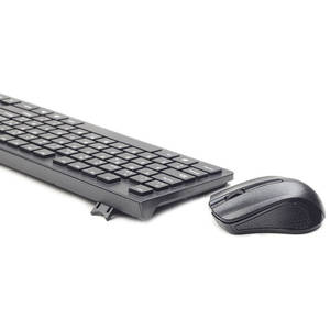 Kit tastatura si mouse Gembird KBS-WCH-01Slim Wireless Desktop Set Black