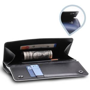 Husa Ringke Wallet alb / albastru plus folie protectie display pentru Samsung Galaxy S6