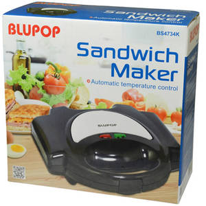 Sandwich-maker Blupop BS4734K 750W negru / alb