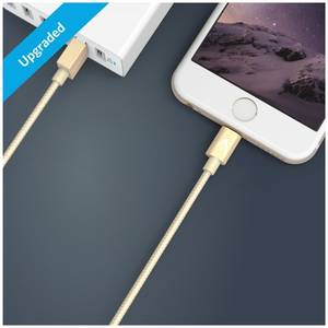 Cablu de date Anker Premium USB Nylon 0,91 metri Apple official MFi Auriu