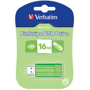 Memorie USB Verbatim PinStripe 16GB USB 2.0 Green