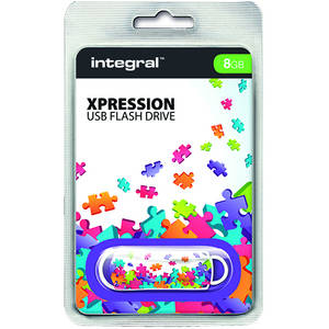 Memorie USB Integral Xpression Puzzle Mix 8GB USB 2.0 White