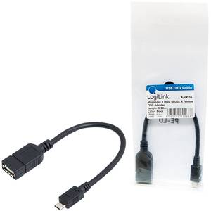 Adaptor OTG Logilink AA0035 micro USB B Male - USB A Female 0.20m negru
