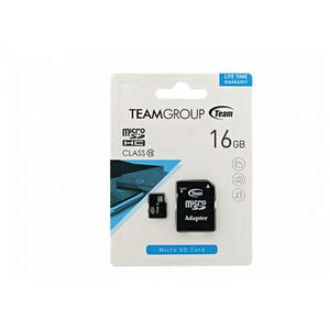 Card de memorie TeamGroup microSDHC 16GB Clasa 10 cu adaptor SD