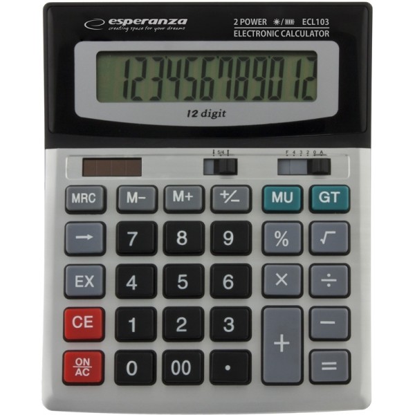 Calculator de birou ECL103 Euler 12 cifre gri / negru thumbnail