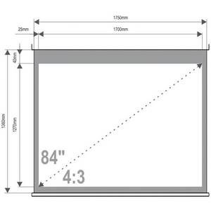 Ecran de proiectie 4World cu suport 170 x 127 cm format 4:3 alb mat