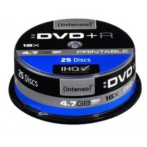 Mediu optic Intenso DVD-R 4.7GB 16x 25 bucati Printabil