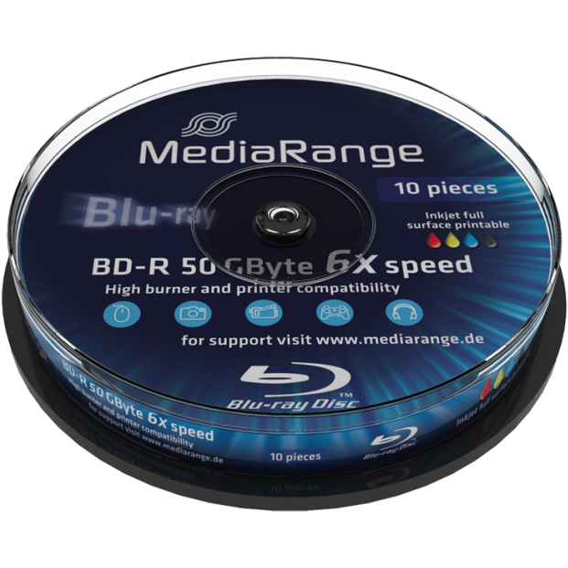 Mediu optic BD-R DL 50GB 6x 10 bucati Printabil