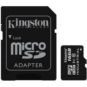 Card de memorie Kingston Industrial microSDHC 16GB 45 Mbs Clasa 10 UHS-I U1 cu adaptor SD