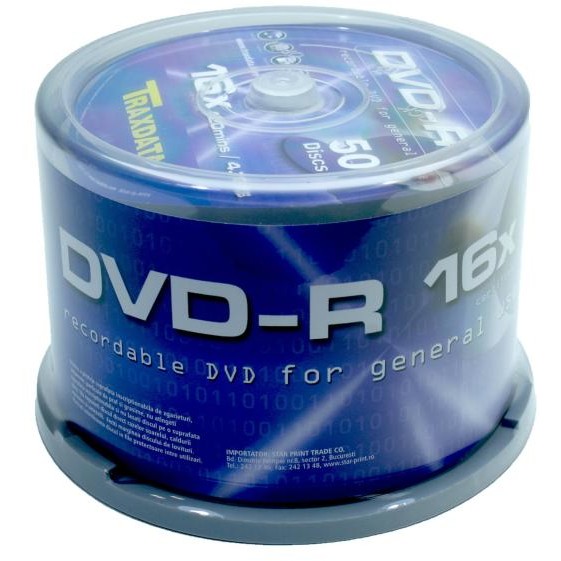 Mediu optic DVD-R 4.7GB 16x 50 bucati