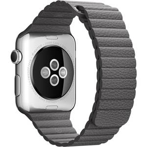 Smartwatch Apple Watch 42mm Stainless Steel Case Storm Grey Leather Loop - Large