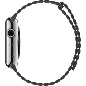 Smartwatch Apple Watch 42mm Stainless Steel Case Storm Grey Leather Loop - Large