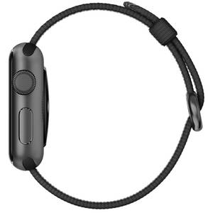 Curea smartwatch Apple Watch 38mm Black Woven Nylon