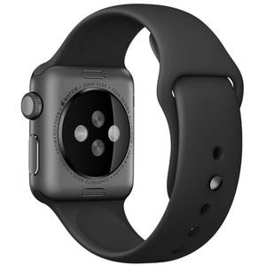 Curea smartwatch Apple Watch 38mm Black Sport Band with Space Grey Stainless Steel Pin