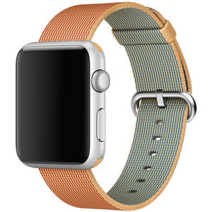 Curea smartwatch Apple Watch 42mm Gold/Red Woven Nylon