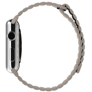 Curea smartwatch Apple Watch 42mm Stone Leather Loop Medium