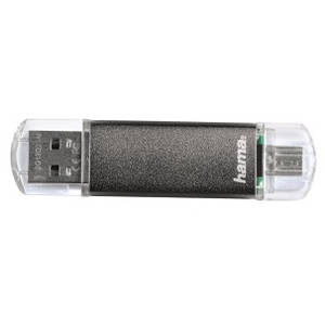 Memorie USB Hama Laeta Twin 64GB USB 2.0 Grey