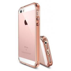 Husa Protectie Spate Ringke Fusion Rose Gold plus folie protectie display pentru iPhone 5/5s/SE