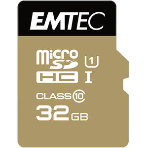 Card Emtec microSDHC Gold Plus 32GB Clasa 10 UHC-I cu cu adaptor SD