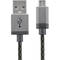 Cablu de date Star USB la Micro USB 2m Aluminiu Alb Negru