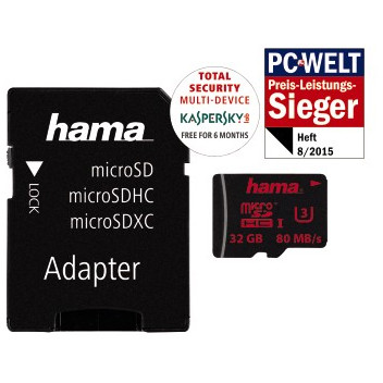 Card microSDHC 32GB 80 Mbs UHS-I U3 cu adaptor SD