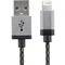 Cablu de date Star USB la Lightning 1m Aluminium Alb Negru