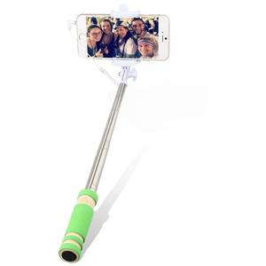 Mini Selfie Stick Eazy Case Compact cu conectare prin mufa casti si buton pe maner verde