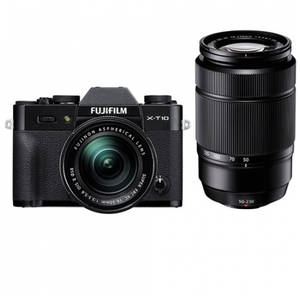 Aparat foto Mirrorless Fujifilm X-T10 16.3 Mpx Black Kit XC 16-50mm si 50-230mm