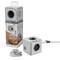 Priza cu prelungitor Allocacoc 1402GY/DEEUPC Power Cube Extended 4 prize 2x USB 1.5m gri