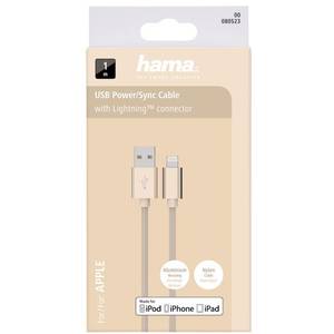 Cablu de date Hama 80523 ColorLine Lightning pentru iPhone 1m auriu