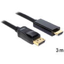 DisplayPort Male - HDMI Male 3m gold negru
