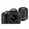 Aparat foto DSLR Nikon D5300 24.7 Mpx Kit AF-P 18-55mm VR si 55-200mm VR II Black
