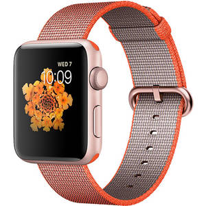 Smartwatch Apple Watch 2 Gold Aluminium Case 42mm Orange Woven Nylon