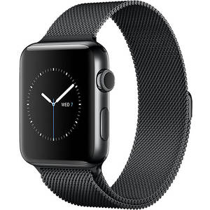 Smartwatch Apple Watch 2 Black Stainless Steel Case 42mm Black Milanese Loop