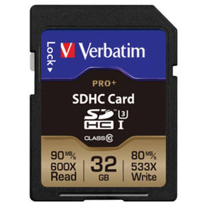 Card Verbatim Pro+ SDHC 32GB Clasa 10 UHS-I U3