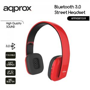 Casti Approx APPHSBT01R Bluetooth 3.0 Red