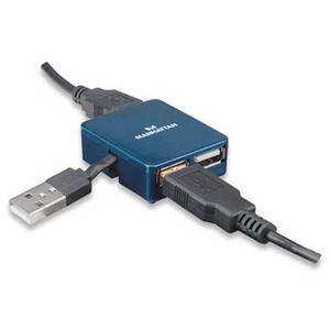 Hub USB Manhattan cu 4 porturi albastru