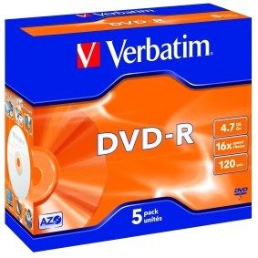Mediu optic DVD-R 4.7GB 16x 5 bucati colorat