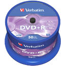 Mediu optic Verbatim DVD+R  4.7GB 16x spindle argintiu mat 50 bucati