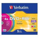 DVD+RW 4.7GB 4x 5 bucati colorat