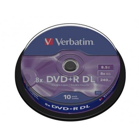 Mediu optic DVD+R DL  cake box 10  8.5GB  8x  argintiu mat