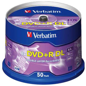Mediu optic Verbatim BLANK DVD+R SL 16X 4.7GB 50 bucati