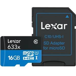 Card Lexar microSDHC 16GB, Class 10, UHS-I, 95MB/s + Adaptor SD