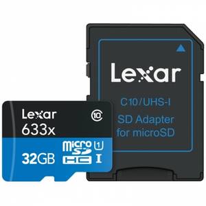 Card Lexar microSDHC 32GB, Class 10, UHS-I, 95MB/s + Adaptor SD